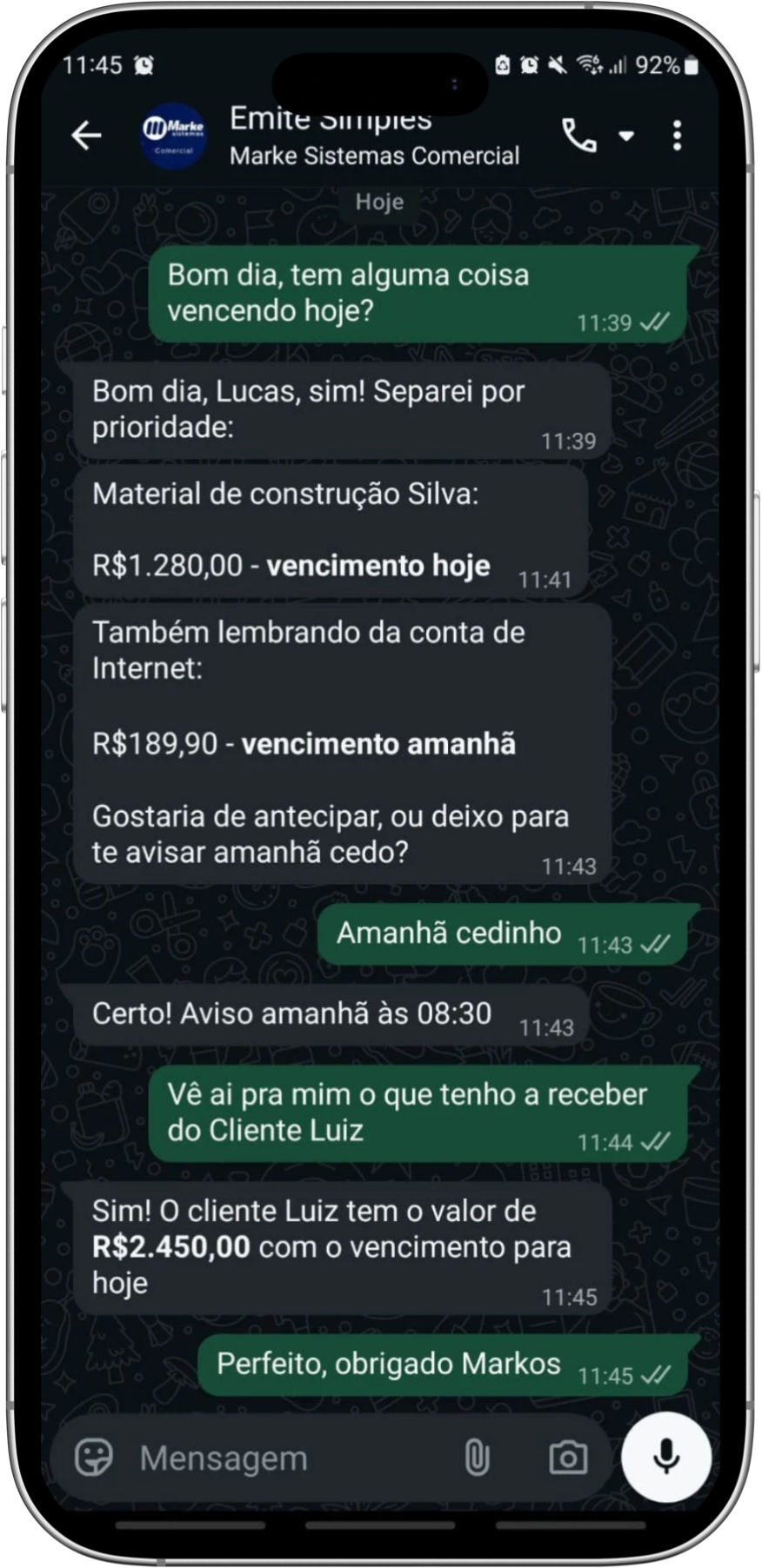 Aplicativo no celular